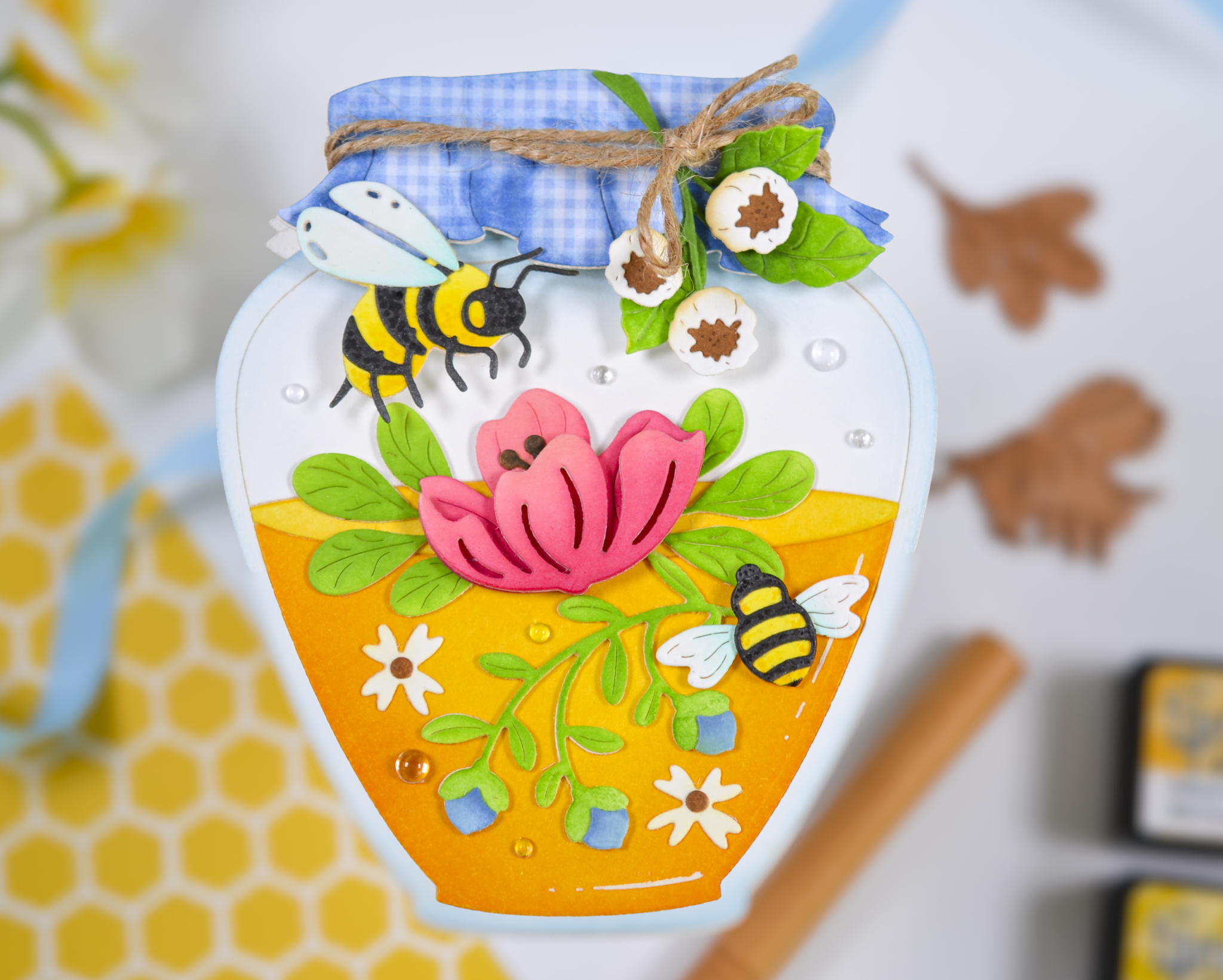 Spellbinders Large Die of the Month January 2024 A Honey Bee Jar-Shaped ...